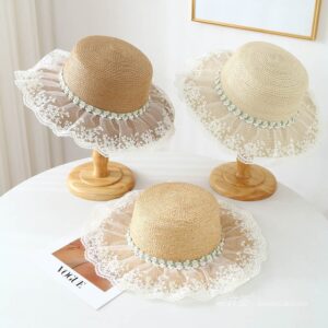 A16-80461 No.绿白 Flower Lace 裙子 - Women Casual Hat | Fashion Outdoor Cap | Daily Wear Sun Protection