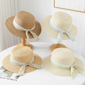 A16-80461 No.Lace Trim Floral Ribbon - Women Casual Hat | Fashion Outdoor Cap | Daily Wear Sun Protection