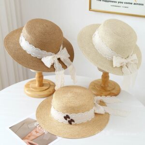 A16-80461 No.Lace Ribbon Polka Dot Bow - Women Casual Hat | Fashion Outdoor Cap | Daily Wear Sun Protection