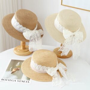 A16-80461 No.Bow Lace Ribbon - Women Casual Hat | Fashion Outdoor Cap | Daily Wear Sun Protection