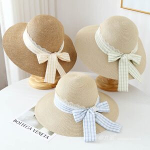 A16-80559 No.Plaid Lace Trim - Women Casual Hat | Fashion Outdoor Cap | Daily Wear Sun Protection
