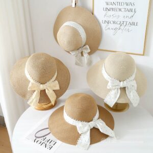 A16-80559 No.Dot Ribbon Lace Trim - Women Casual Hat | Fashion Outdoor Cap | Daily Wear Sun Protection
