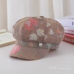 Beret - Printed Cotton Linen Beret #412