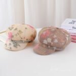 Beret - Printed Cotton Linen Beret #412