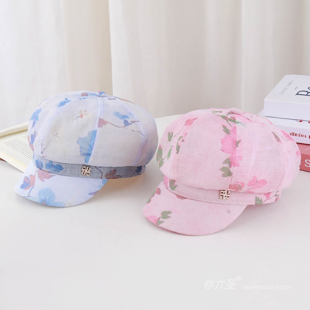 Printed Cotton Linen Beret - Women Vintage Beret Hat | French Style Painter Hat | Soft Artistic Beanies - Image 6