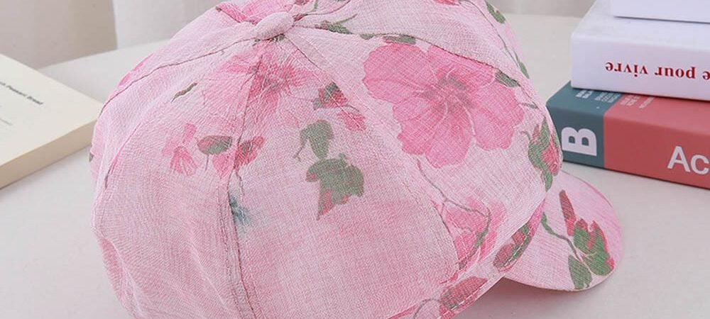 Beret - Printed Cotton Linen Beret #435