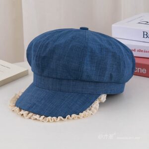 Lace Trim光板 Beret - Women Vintage Beret Hat | French Style Painter Hat | Soft Artistic Beanies