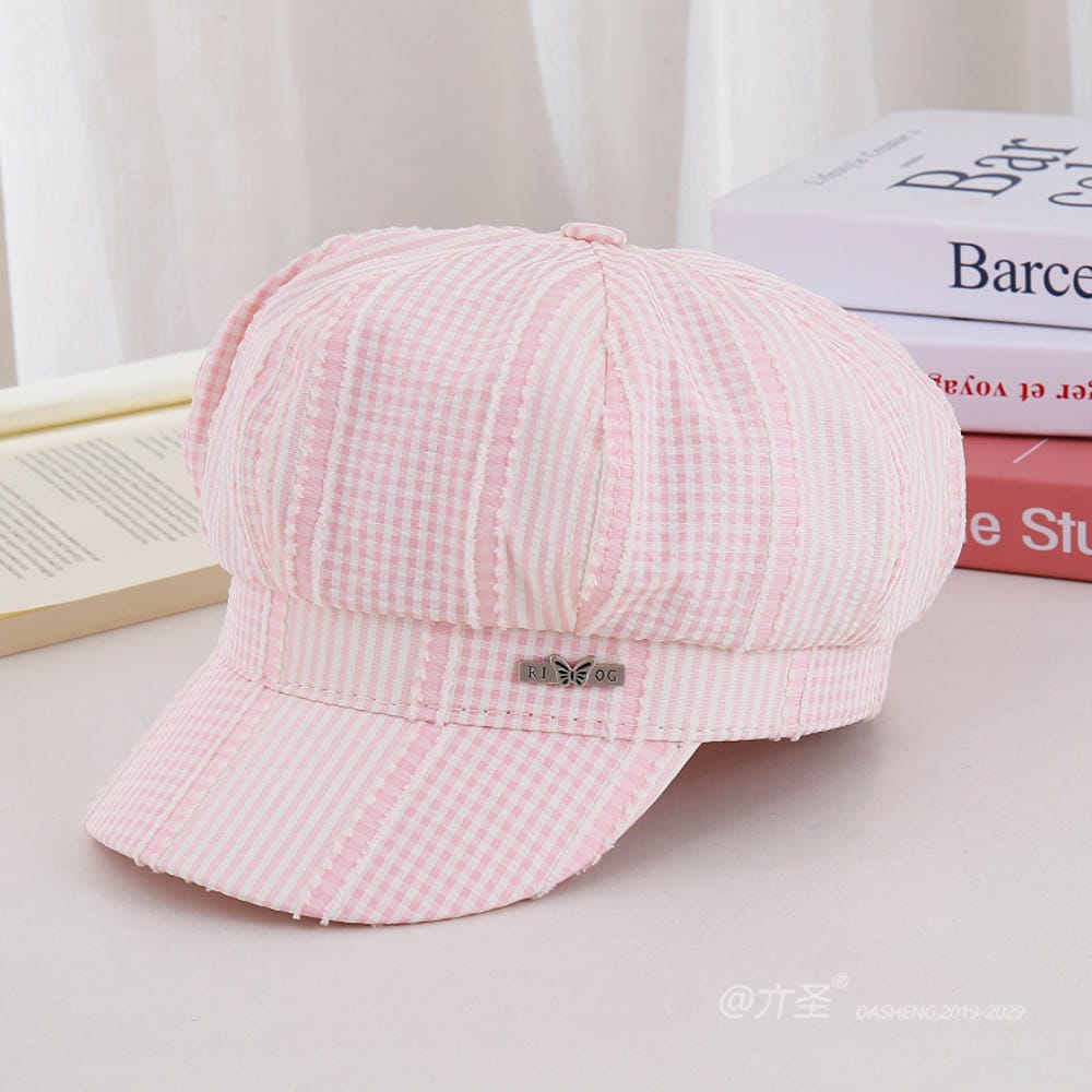 Striped Plaid Beret - Women Vintage Beret Hat | French Style Painter Hat | Soft Artistic Beanies - Image 5