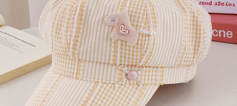 Plaid Striped Beret - Women Vintage Beret Hat , French Style Painter Hat , Soft Artistic Beanies - Custom Hat Wholesale Supplier