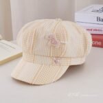 Plaid Striped Beret - Women Vintage Beret Hat , French Style Painter Hat , Soft Artistic Beanies - Custom Hat Wholesale Supplier