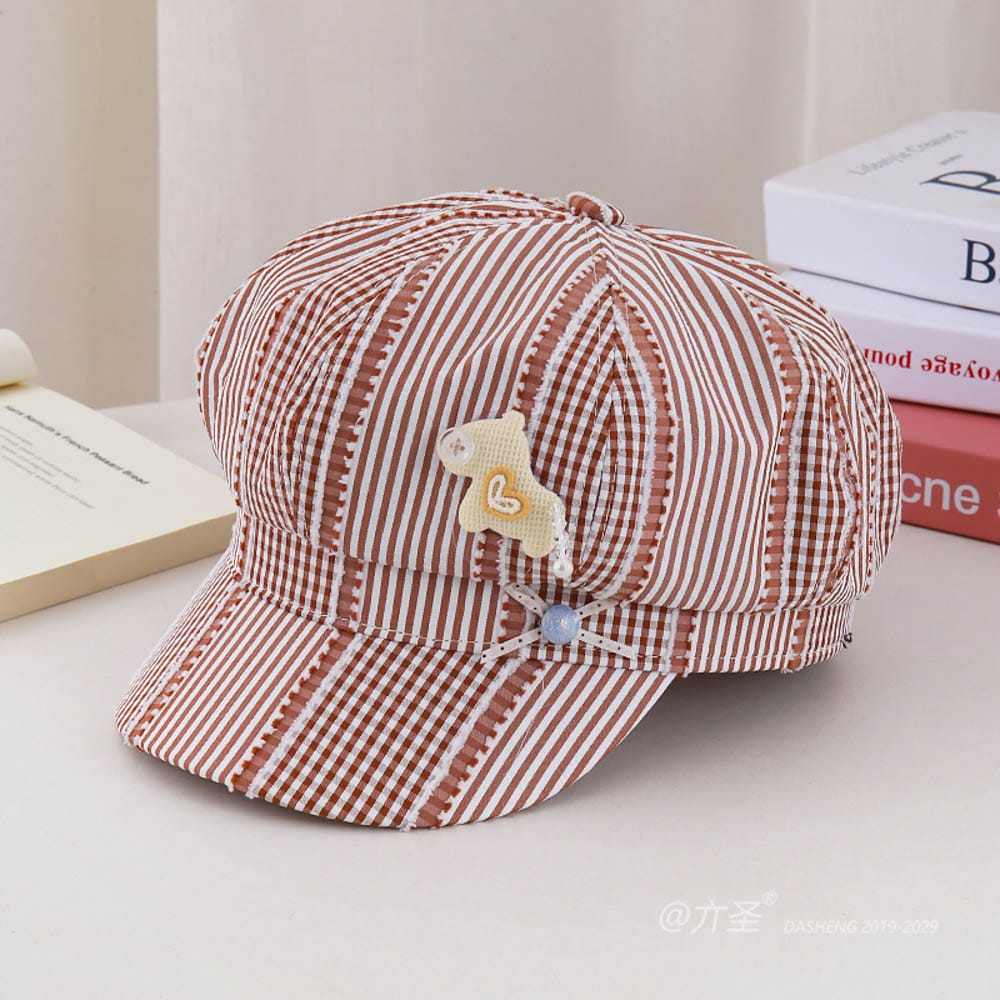 Plaid Striped Beret - Women Vintage Beret Hat | French Style Painter Hat | Soft Artistic Beanies - Image 5