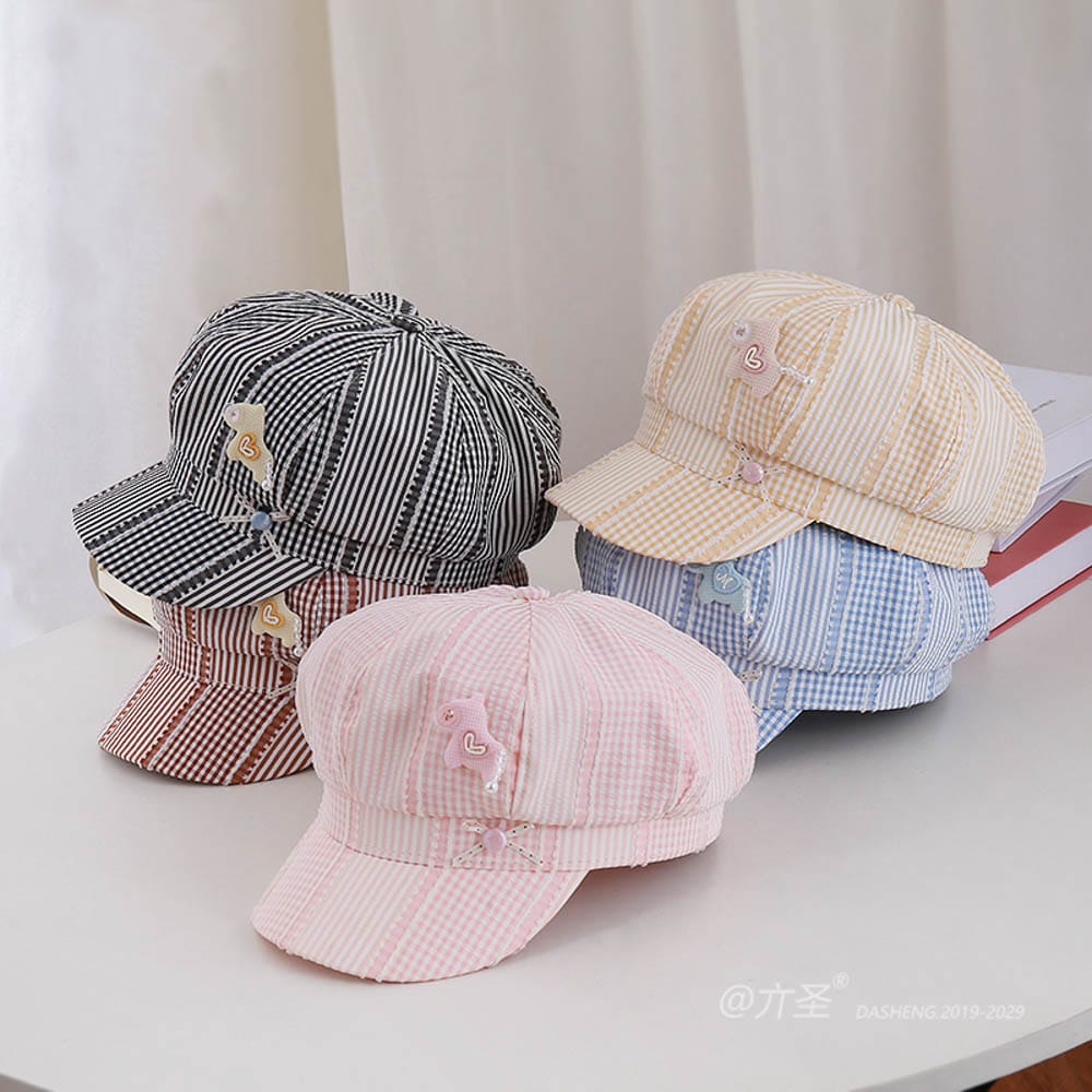 Plaid Striped Beret - Women Vintage Beret Hat | French Style Painter Hat | Soft Artistic Beanies - Image 6