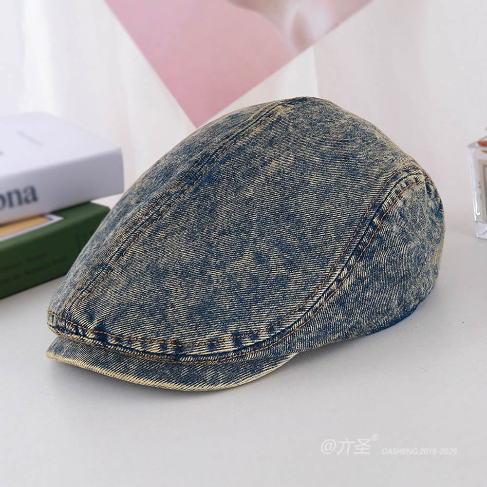 Denim 水洗Simple Vintage Newsboy Cap - Newsboy Cap for Women | Vintage Baker Boy Hat | Retro Gatsby Style
