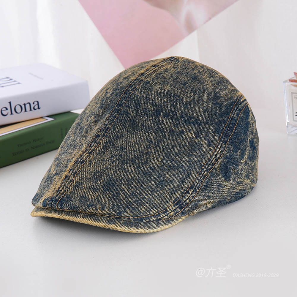Denim 水洗Simple Vintage Newsboy Cap - Newsboy Cap for Women | Vintage Baker Boy Hat | Retro Gatsby Style - Image 3
