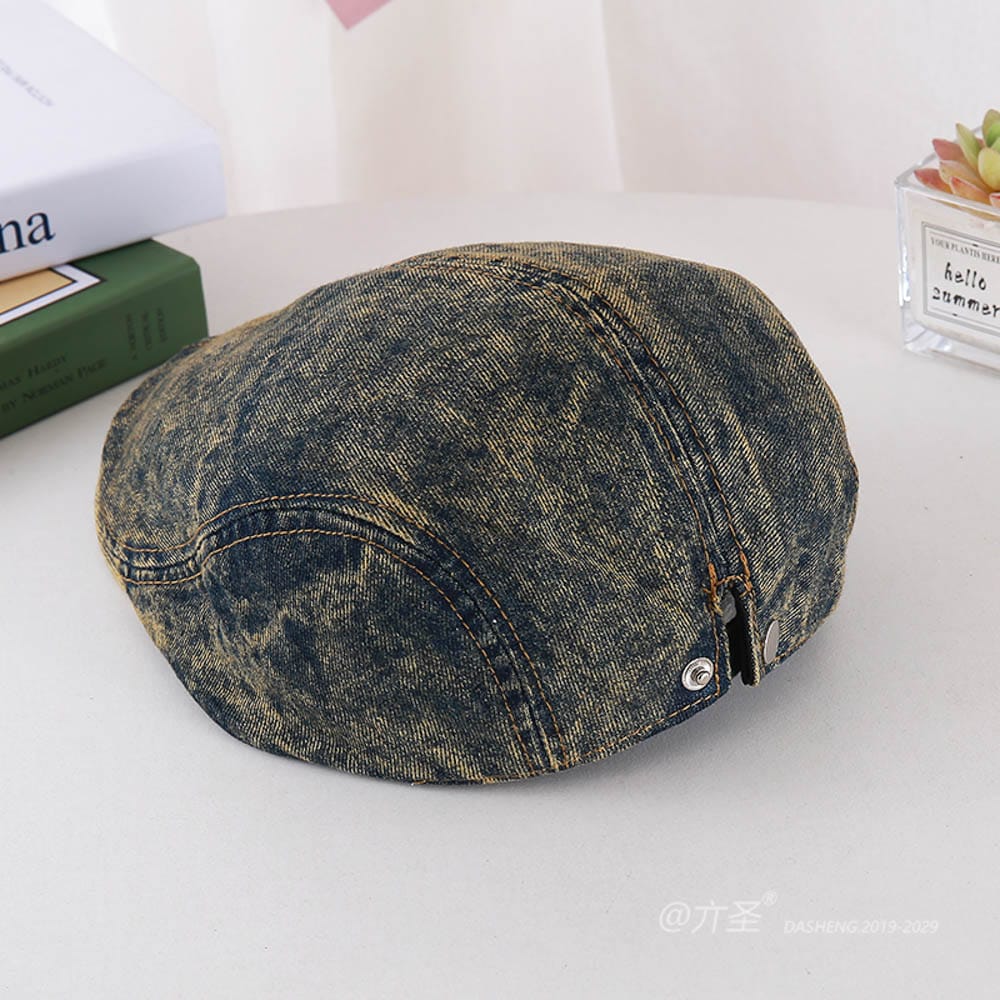 Denim 水洗Simple Vintage Newsboy Cap - Newsboy Cap for Women | Vintage Baker Boy Hat | Retro Gatsby Style - Image 8