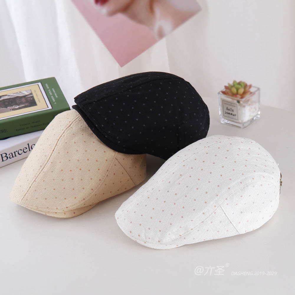 热卖Polka Dot Casual Newsboy Cap - Newsboy Cap for Women | Vintage Baker Boy Hat | Retro Gatsby Style - Image 4