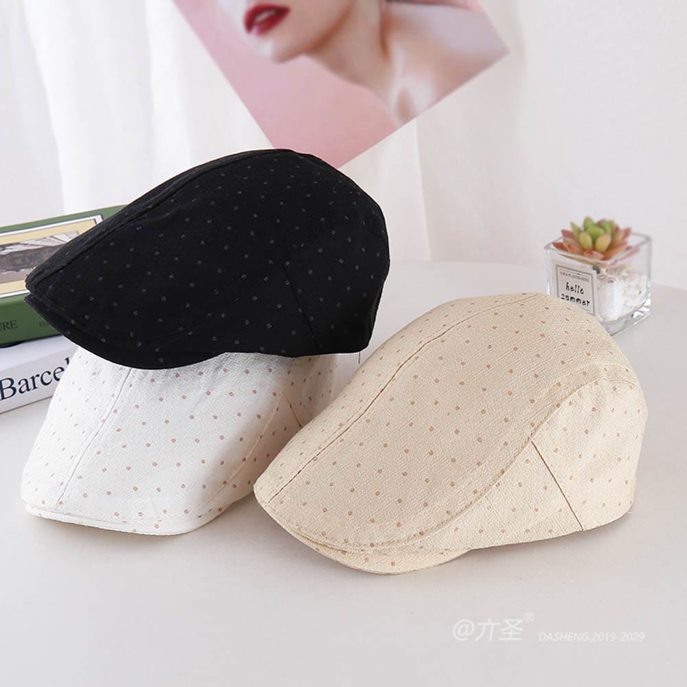 热卖Polka Dot Casual Newsboy Cap - Newsboy Cap for Women | Vintage Baker Boy Hat | Retro Gatsby Style - Image 5