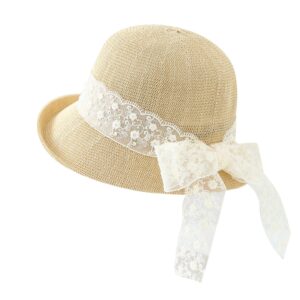 6015 No.Lace Trim Bow - Women Casual Hat | Fashion Outdoor Cap | Daily Wear Sun Protection
