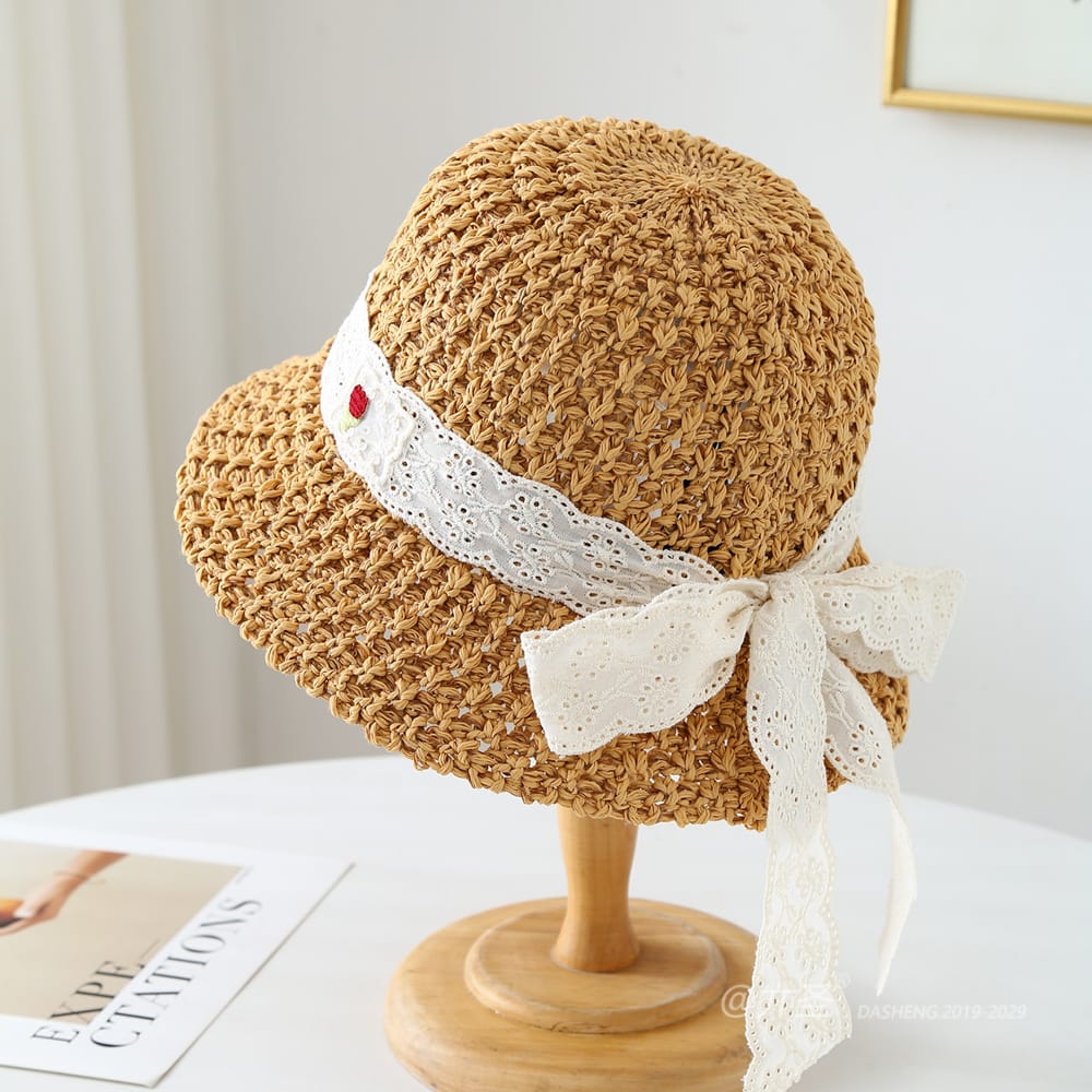 1268 No.Lace Ribbon 布 Logo - Women Casual Hat | Fashion Outdoor Cap | Daily Wear Sun Protection - Image 8