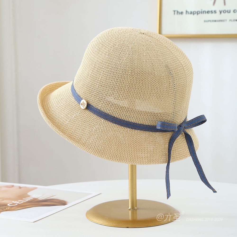 6015 No.细Denim Ribbon Metal Logo - Women Casual Hat | Fashion Outdoor Cap | Daily Wear Sun Protection - Image 2