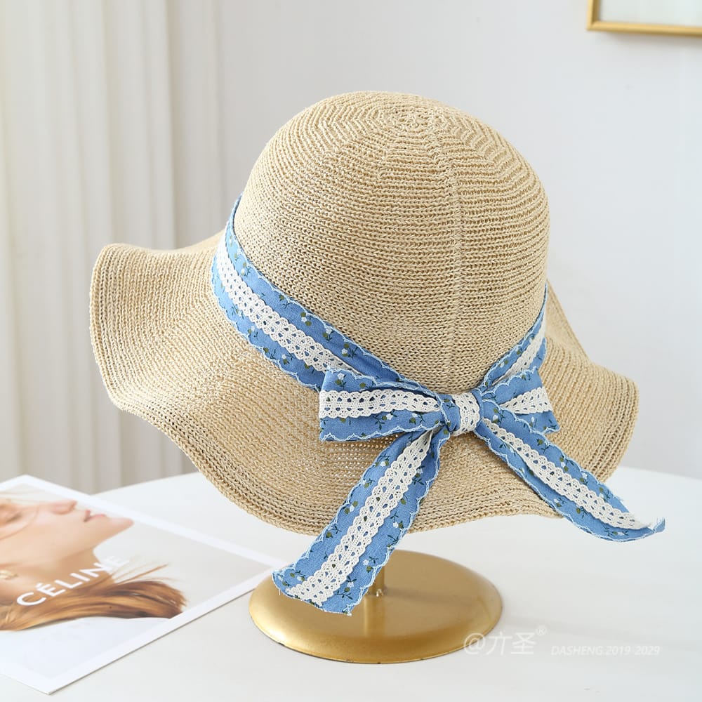5009 No.Blue Ribbon - Women Casual Hat | Fashion Outdoor Cap | Daily Wear Sun Protection - Image 3