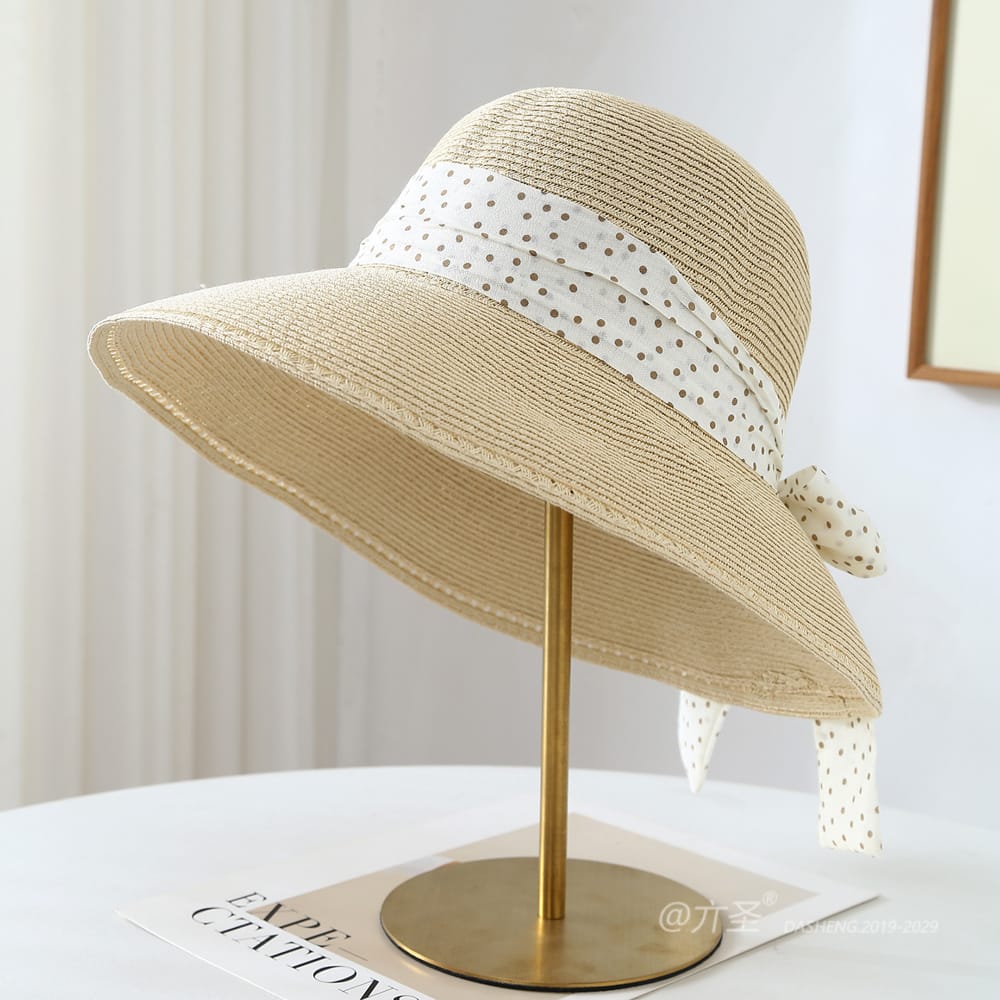23008 No.Polka Dot Ribbon - Women Casual Hat | Fashion Outdoor Cap | Daily Wear Sun Protection - Image 4