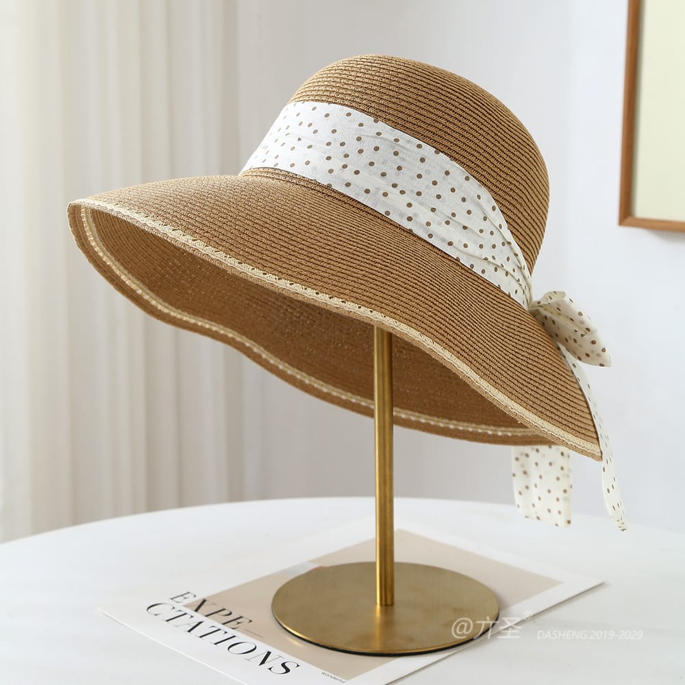 23008 No.Polka Dot Ribbon - Women Casual Hat | Fashion Outdoor Cap | Daily Wear Sun Protection - Image 5