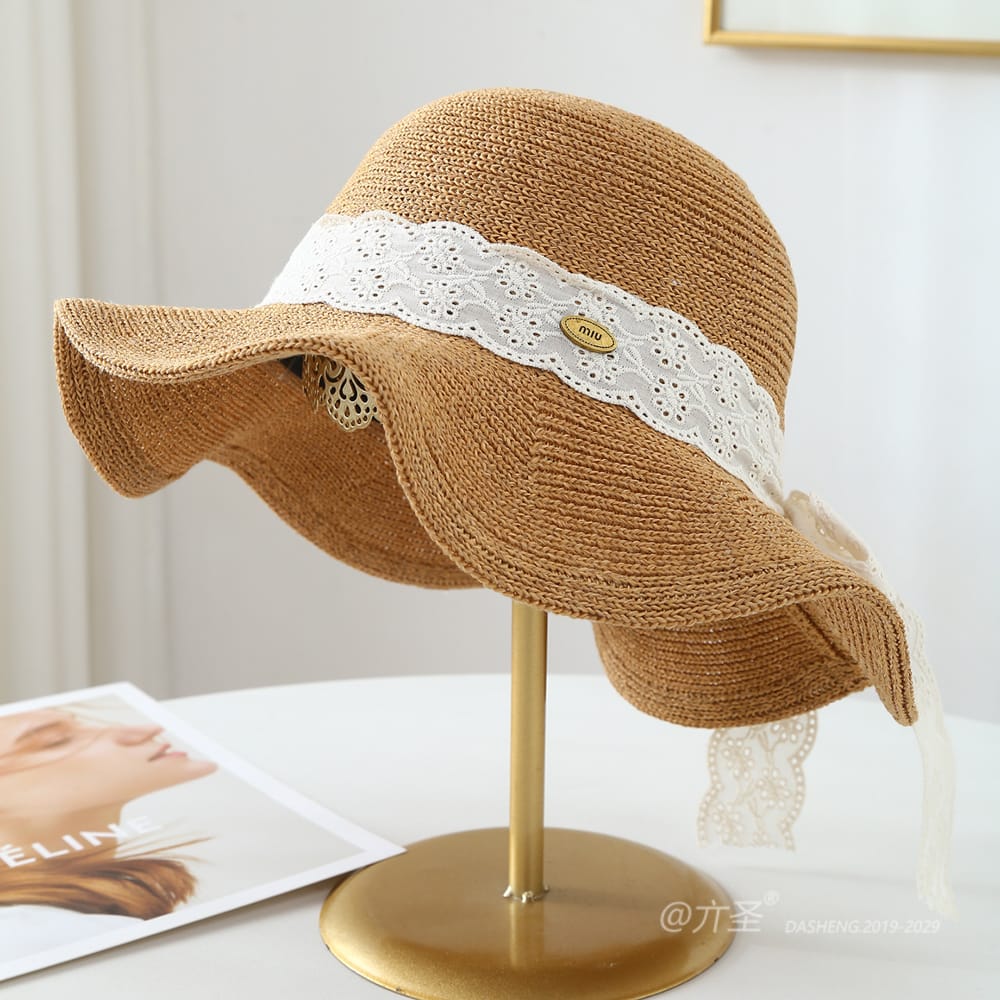 5009 No.Lace Trim MIU Logo - Women Casual Hat | Fashion Outdoor Cap | Daily Wear Sun Protection - Image 6