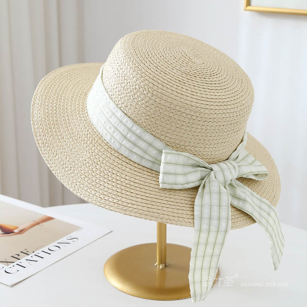 A16-80461 No.Plaid Ribbon - Women Casual Hat | Fashion Outdoor Cap | Daily Wear Sun Protection - Image 2