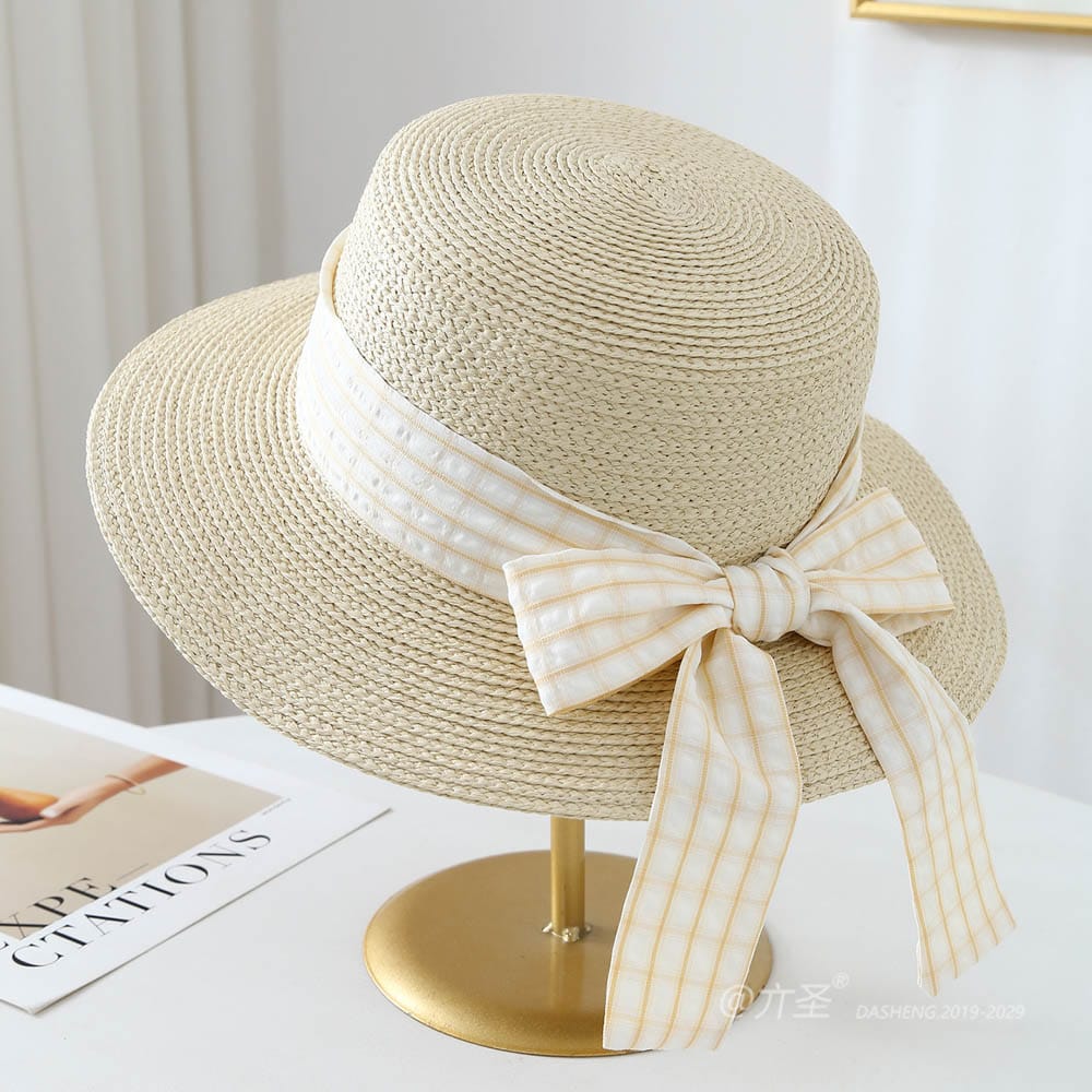 A16-80461 No.Plaid Ribbon - Women Casual Hat | Fashion Outdoor Cap | Daily Wear Sun Protection - Image 3