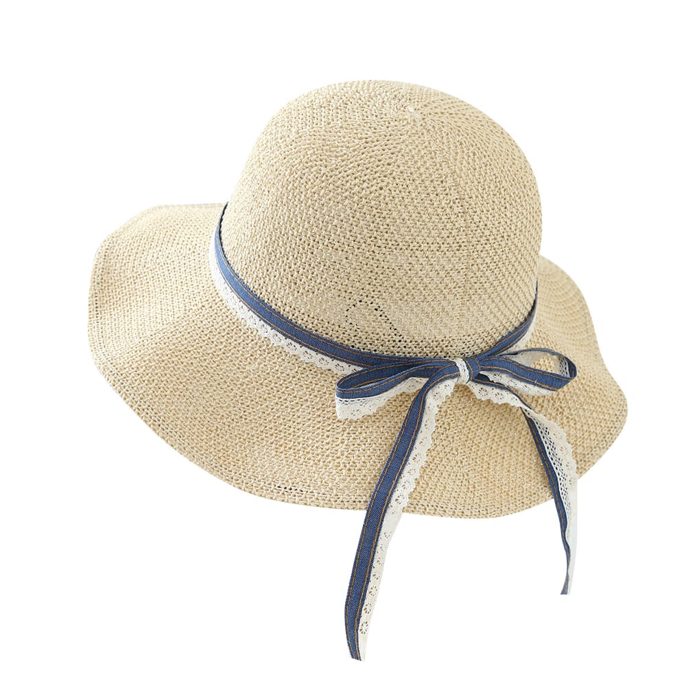 6063 No.Denim Lace Trim 绑带 - Women Casual Hat | Fashion Outdoor Cap | Daily Wear Sun Protection - Image 2
