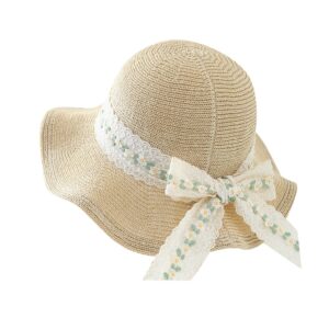 5009 No.绿白 Flower Ribbon - Women Casual Hat | Fashion Outdoor Cap | Daily Wear Sun Protection