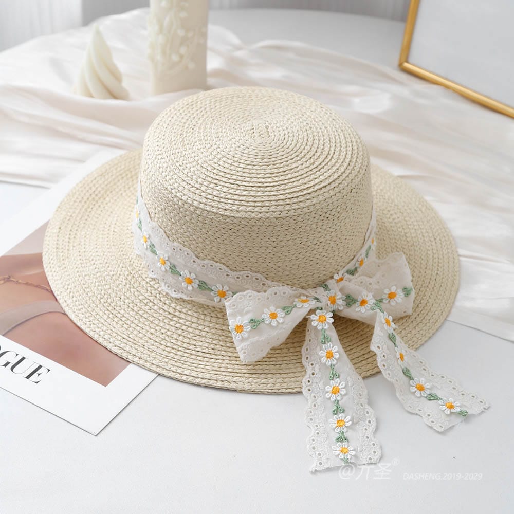 A16-80461 No.雏菊 Flower Ribbon - Women Casual Hat | Fashion Outdoor Cap | Daily Wear Sun Protection - Image 2