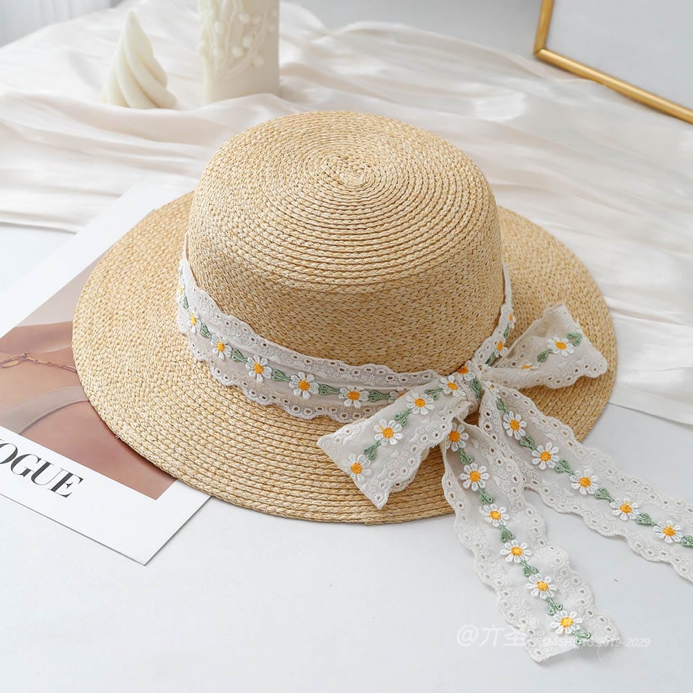 A16-80461 No.雏菊 Flower Ribbon - Women Casual Hat | Fashion Outdoor Cap | Daily Wear Sun Protection - Image 5