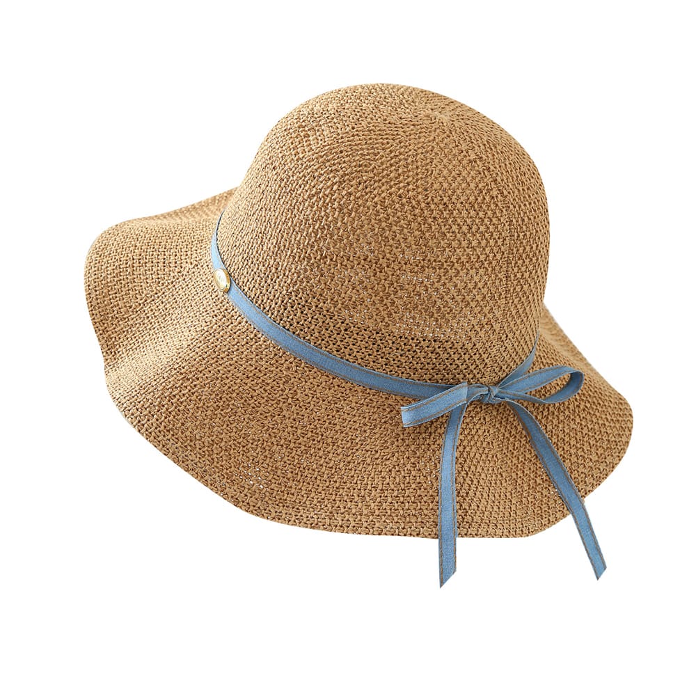 6063 No.Denim Ribbon Metal Logo - Women Casual Hat | Fashion Outdoor Cap | Daily Wear Sun Protection