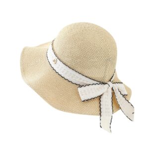 6063 No.米色黑 TrimRibbon Metal Logo - Women Casual Hat | Fashion Outdoor Cap | Daily Wear Sun Protection