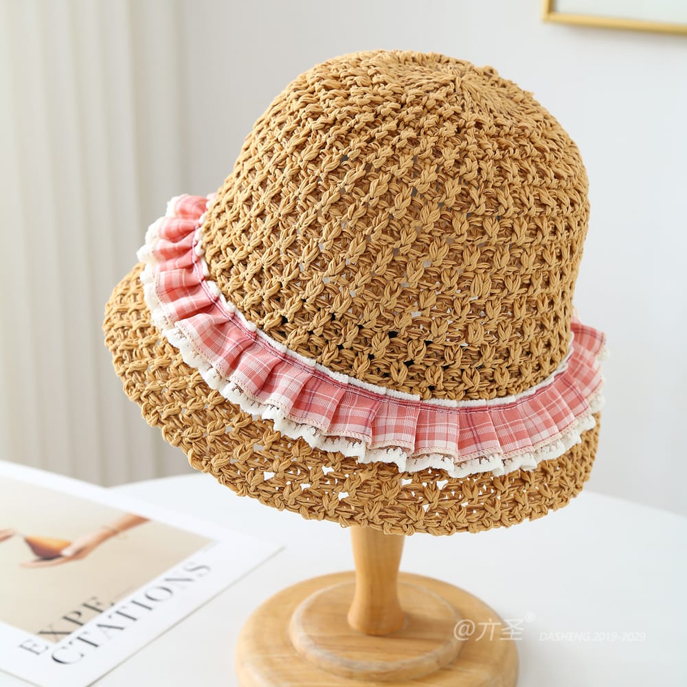 1268 No.Plaid Lace Trim - Women Casual Hat | Fashion Outdoor Cap | Daily Wear Sun Protection - Image 11