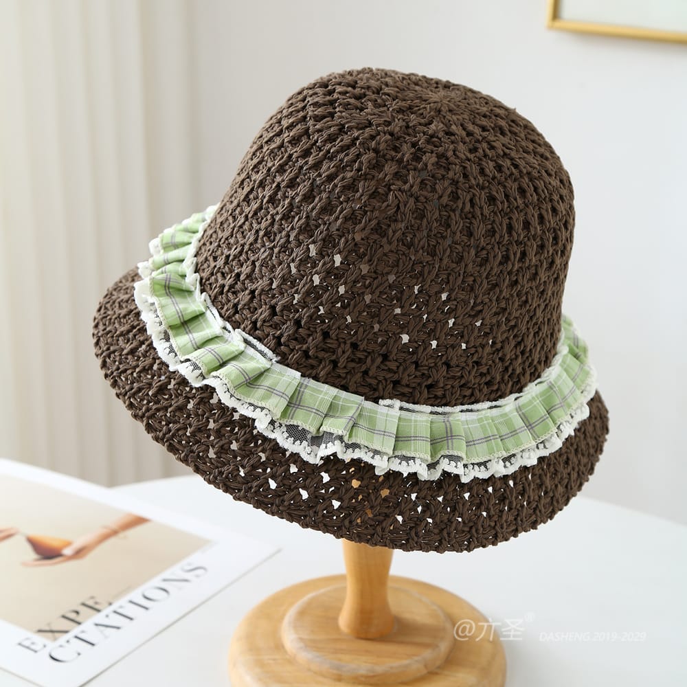 1268 No.Plaid Lace Trim - Women Casual Hat | Fashion Outdoor Cap | Daily Wear Sun Protection - Image 14