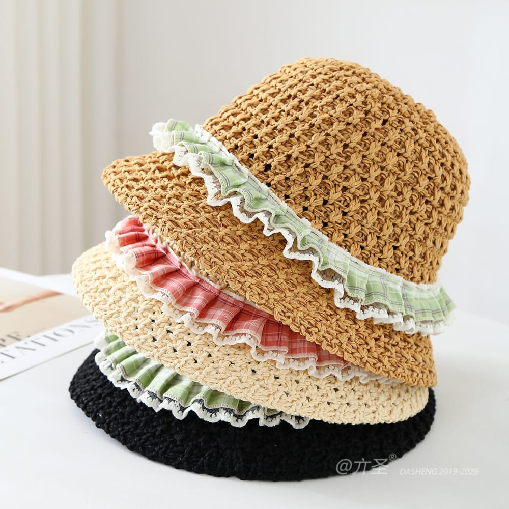 1268 No.Plaid Lace Trim - Women Casual Hat | Fashion Outdoor Cap | Daily Wear Sun Protection - Image 18