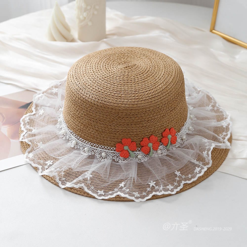 A16-80461 No.Small Flower 纱裙子 - Women Casual Hat | Fashion Outdoor Cap | Daily Wear Sun Protection - Image 6