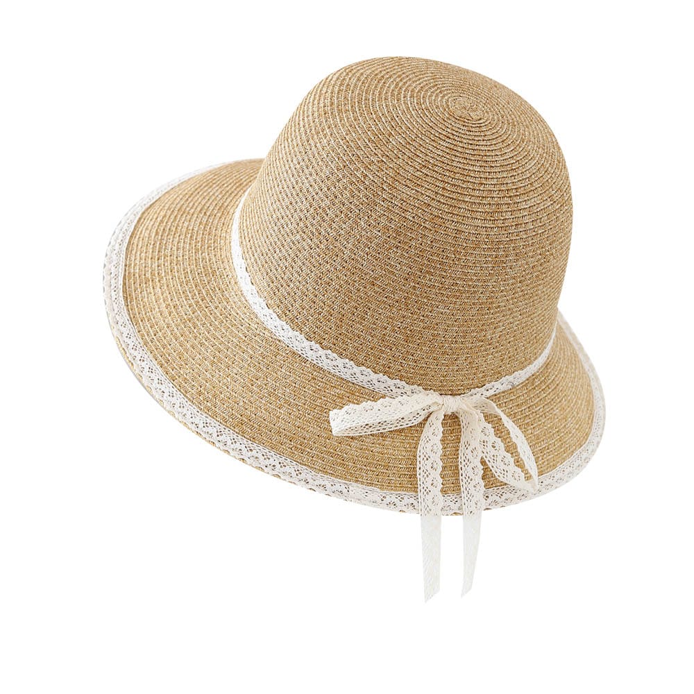 A16-80526 No.Lace Trim Ribbon Bow - Women Casual Hat | Fashion Outdoor Cap | Daily Wear Sun Protection - Image 6