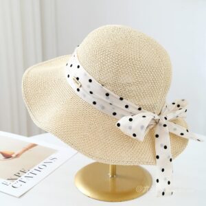 6063 No.Dot Ribbon Metal Logo - Women Casual Hat | Fashion Outdoor Cap | Daily Wear Sun Protection