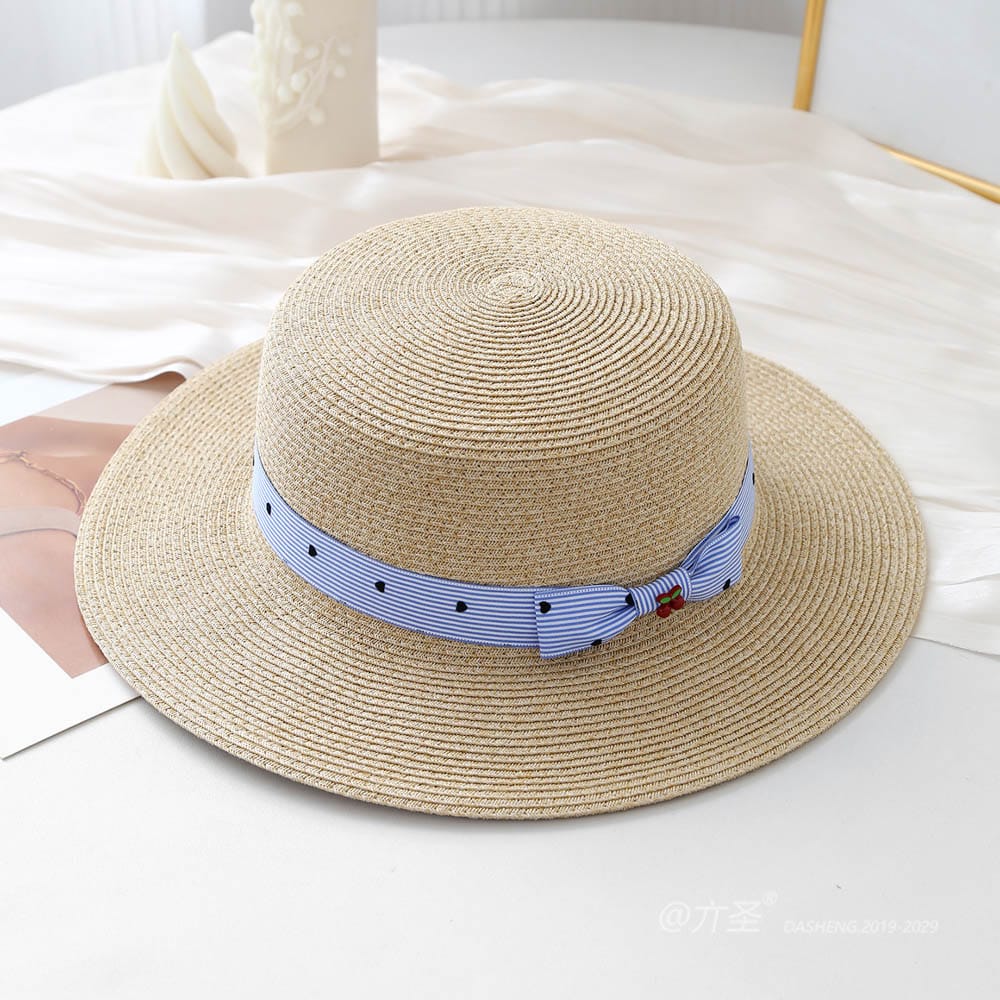 A16-80128 No.Blue Striped 樱桃 - Women Casual Hat | Fashion Outdoor Cap | Daily Wear Sun Protection - Image 4