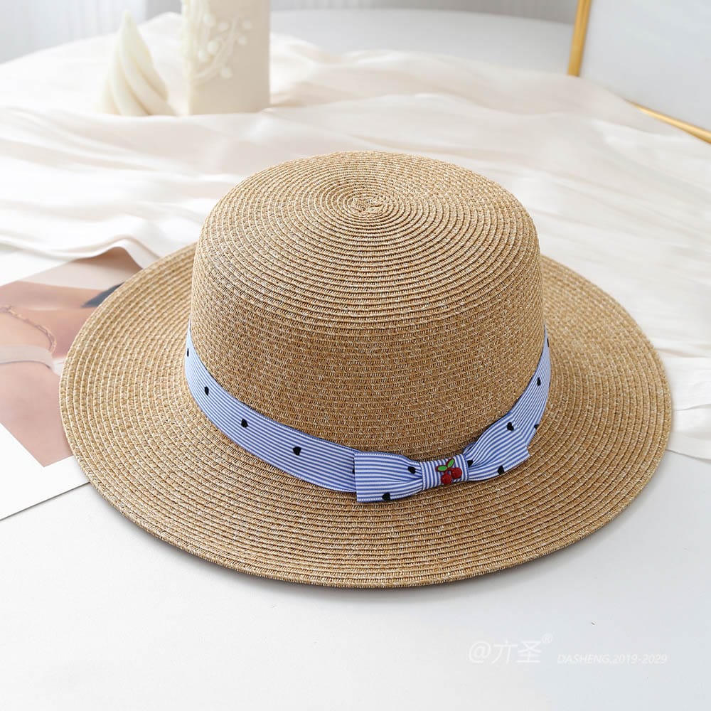 A16-80128 No.Blue Striped 樱桃 - Women Casual Hat | Fashion Outdoor Cap | Daily Wear Sun Protection - Image 7