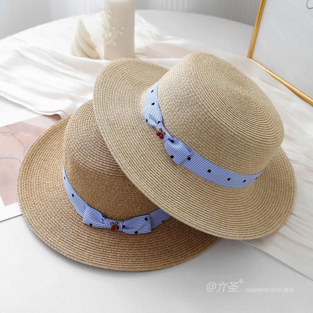 A16-80128 No.Blue Striped 樱桃 - Women Casual Hat | Fashion Outdoor Cap | Daily Wear Sun Protection - Image 8