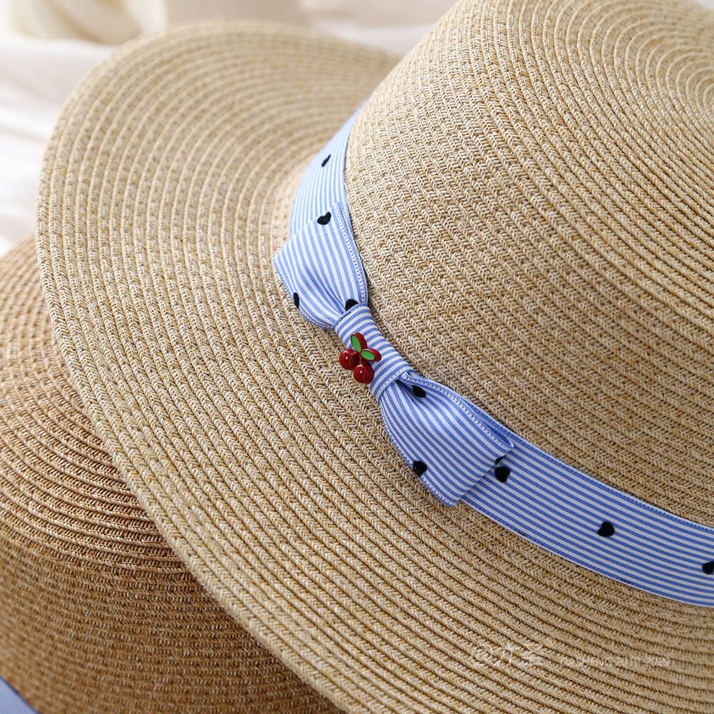 A16-80128 No.Blue Striped 樱桃 - Women Casual Hat | Fashion Outdoor Cap | Daily Wear Sun Protection - Image 9
