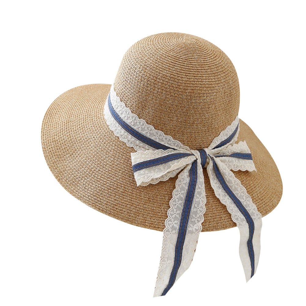 A16-80559 No.Wide Lace Trim Denim Ribbon - Women Casual Hat | Fashion Outdoor Cap | Daily Wear Sun Protection - Image 6