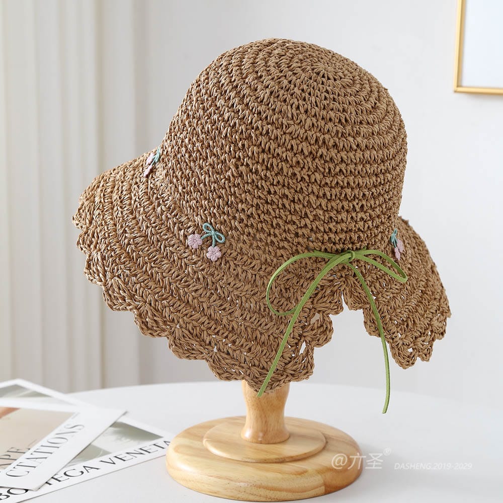 A16-7001 No.Korean Velvet Bow Small Flower - Women Casual Hat | Fashion Outdoor Cap | Daily Wear Sun Protection - Image 2