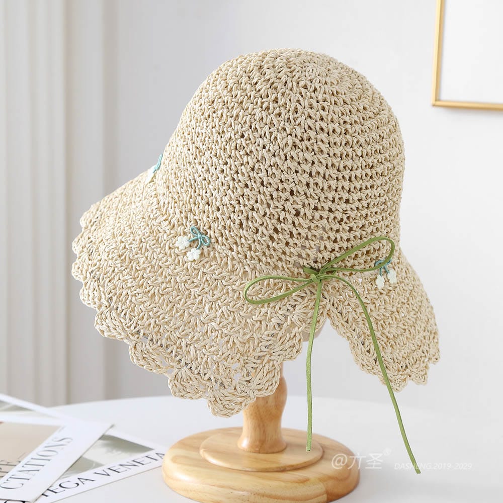 A16-7001 No.Korean Velvet Bow Small Flower - Women Casual Hat | Fashion Outdoor Cap | Daily Wear Sun Protection - Image 6