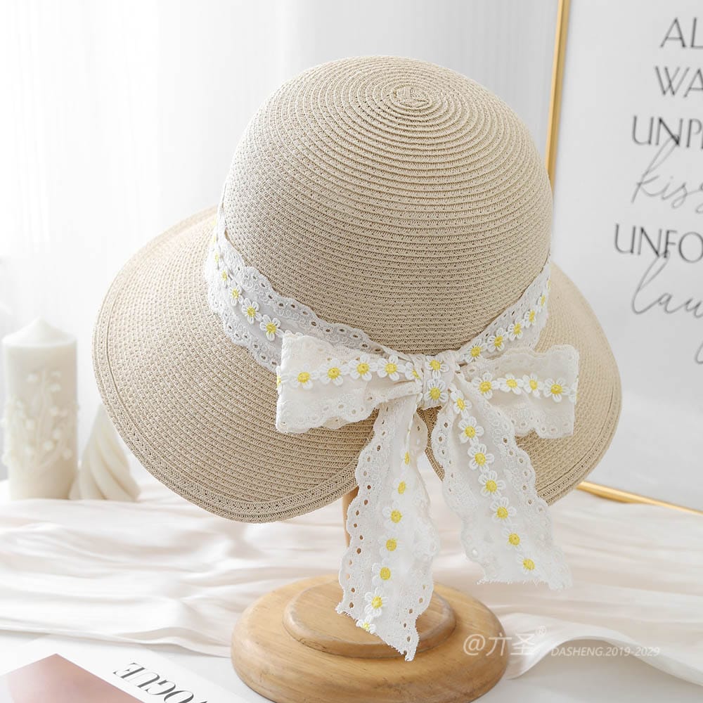 A16-8-95 No.Small Yellow Flower Lace Trim - Women Casual Hat | Fashion Outdoor Cap | Daily Wear Sun Protection - Image 4